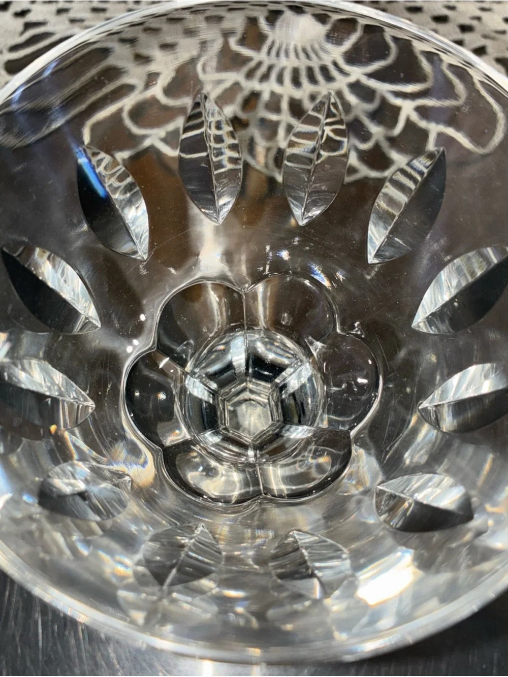 2 tiffin, Franciscan Crystal wine – water goblet Mount Vernon pattern